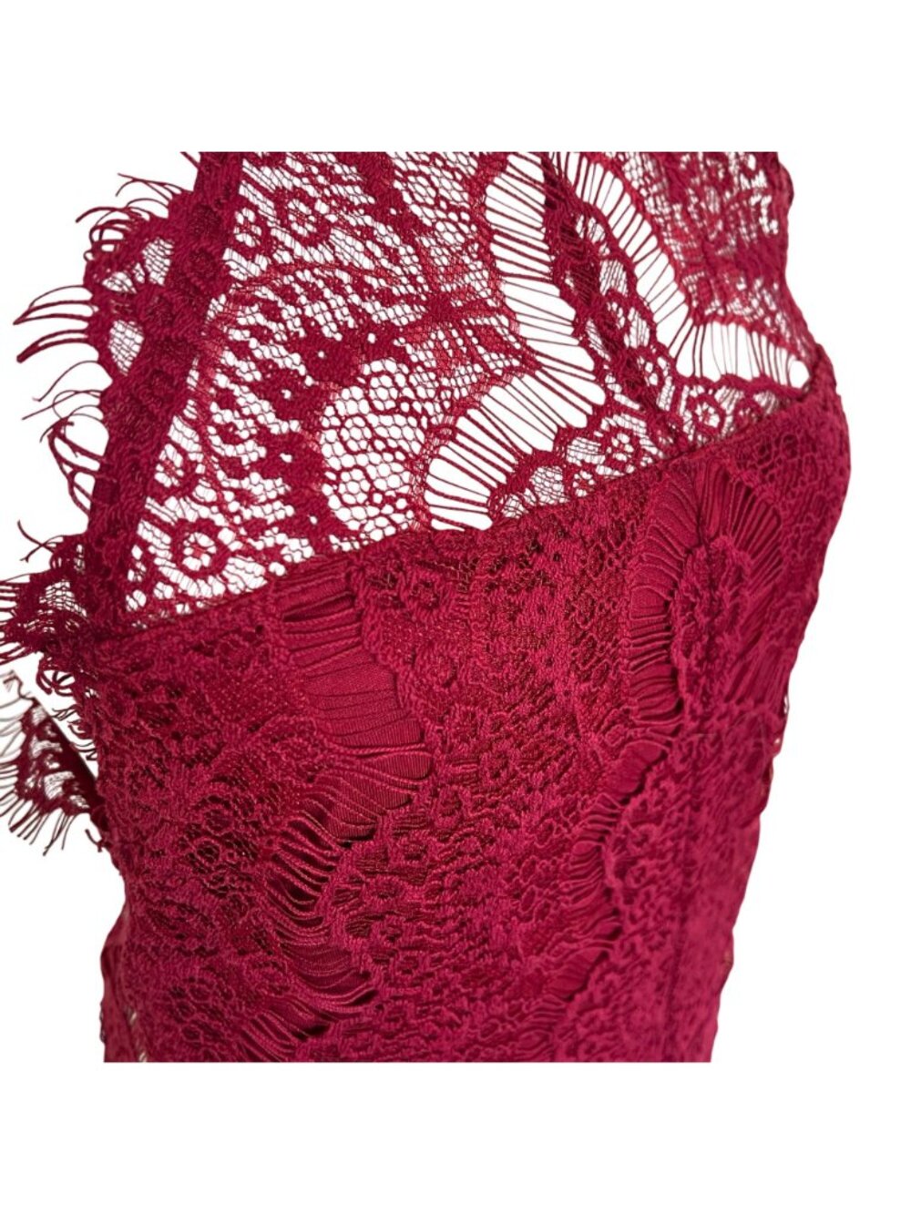 Free People Shes Got It Mini Dress Lace Halter Homecoming Cocktail Dark Romantic - Picture 8 of 13